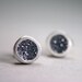 organic silver post earrings with silver sparkles - silver glitter stud earrings