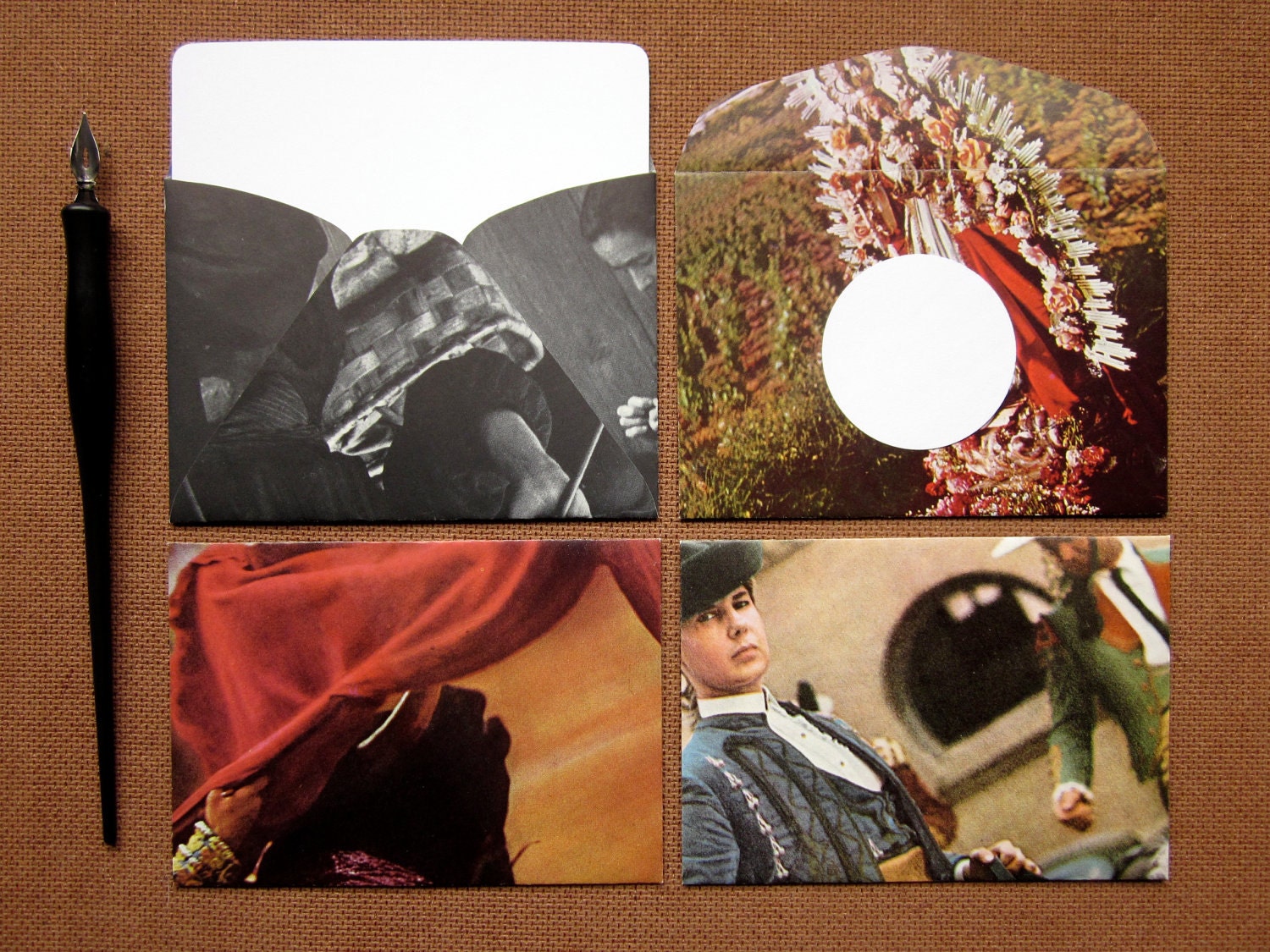 Upcycled Envelopes with Flat Notes, Roman Holiday