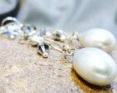 Grey Pearl Dangle Earrings