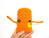 Orange iPhone case - vegan crocheted - gadget electronic - Ready Handmade by dslookkin on Etsy