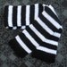 Black and White Stripe Scarf - Hand Knitted