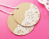 ON SALE - Vintage Doilies Gift Tags - Set of 10