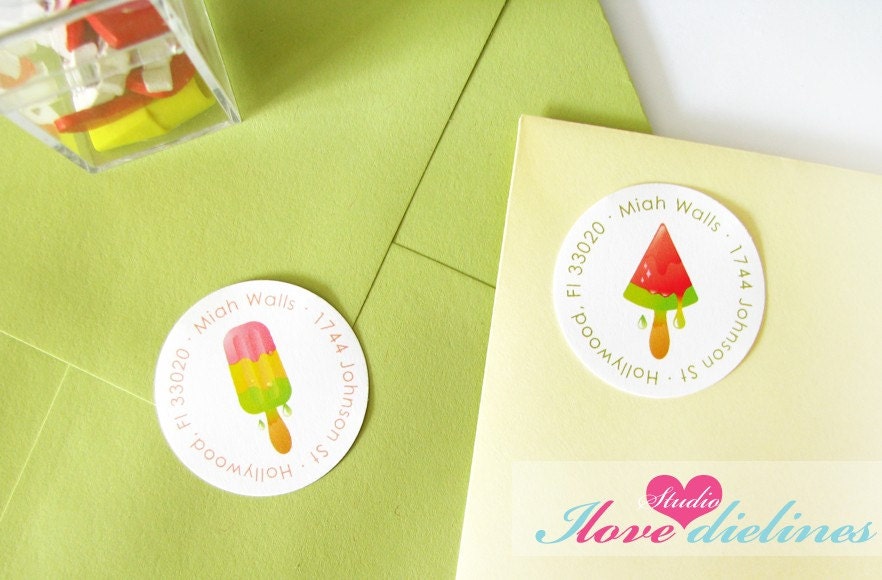 ON SALE - Personalized Yummy Ice Cream Return Address Labels