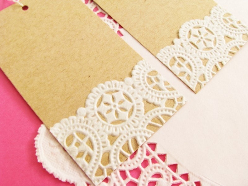 ON SALE - Vintage Doilies Gift Tags - Set of 10