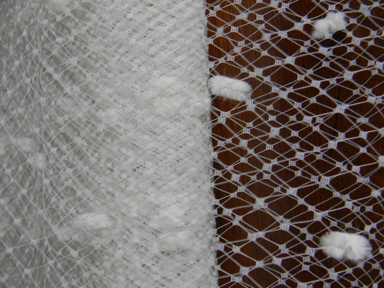 9" Ivory Cream Chenille Dot French Netting hat millinery veiling birdcage veils