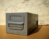 Vintage Industrial Metal Drawer / Parts Bin / Gray