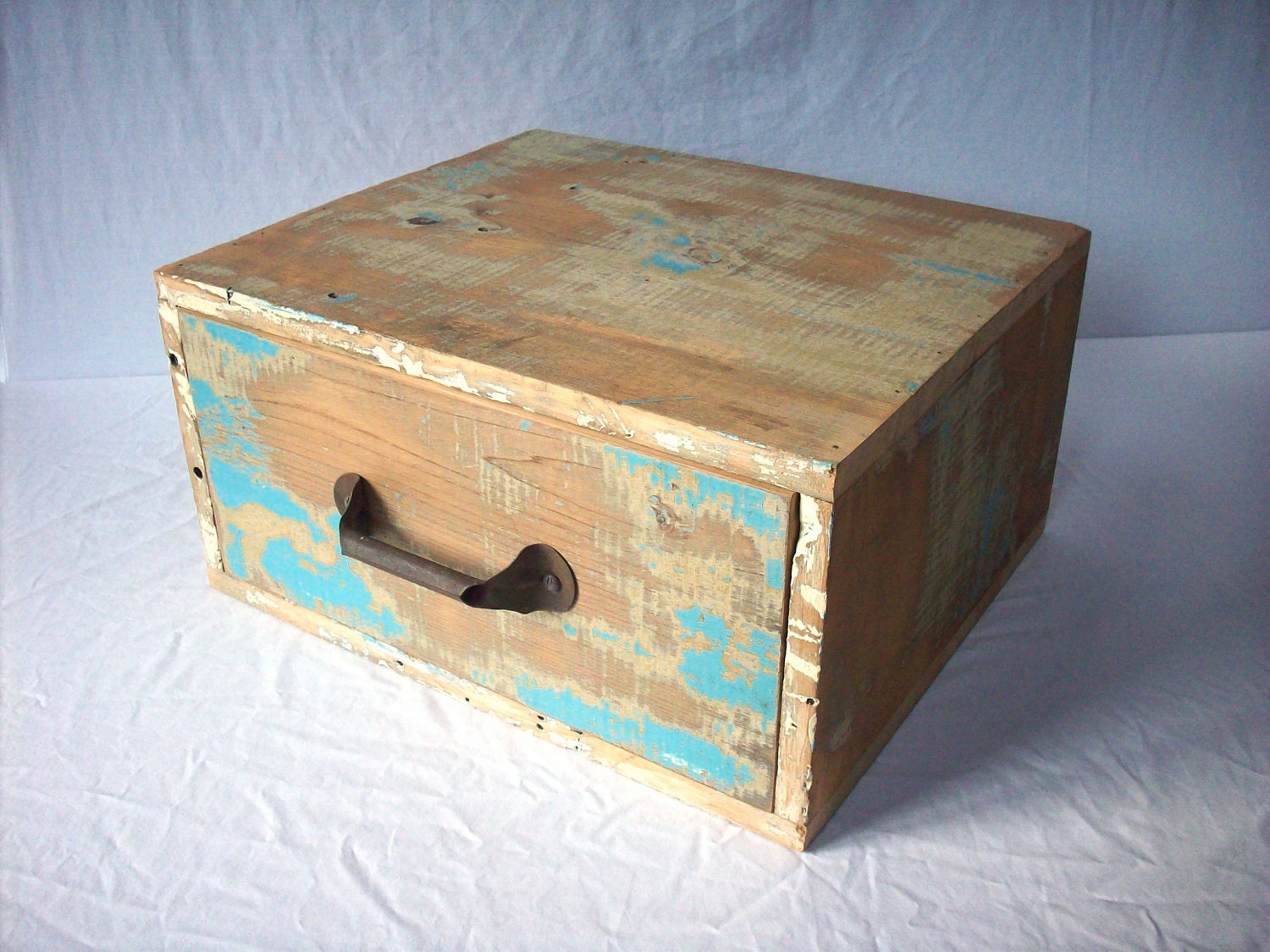 Large Painted Distressed Wood Drawer / Reclaimed Wood / Storage / Vintage / Primitive