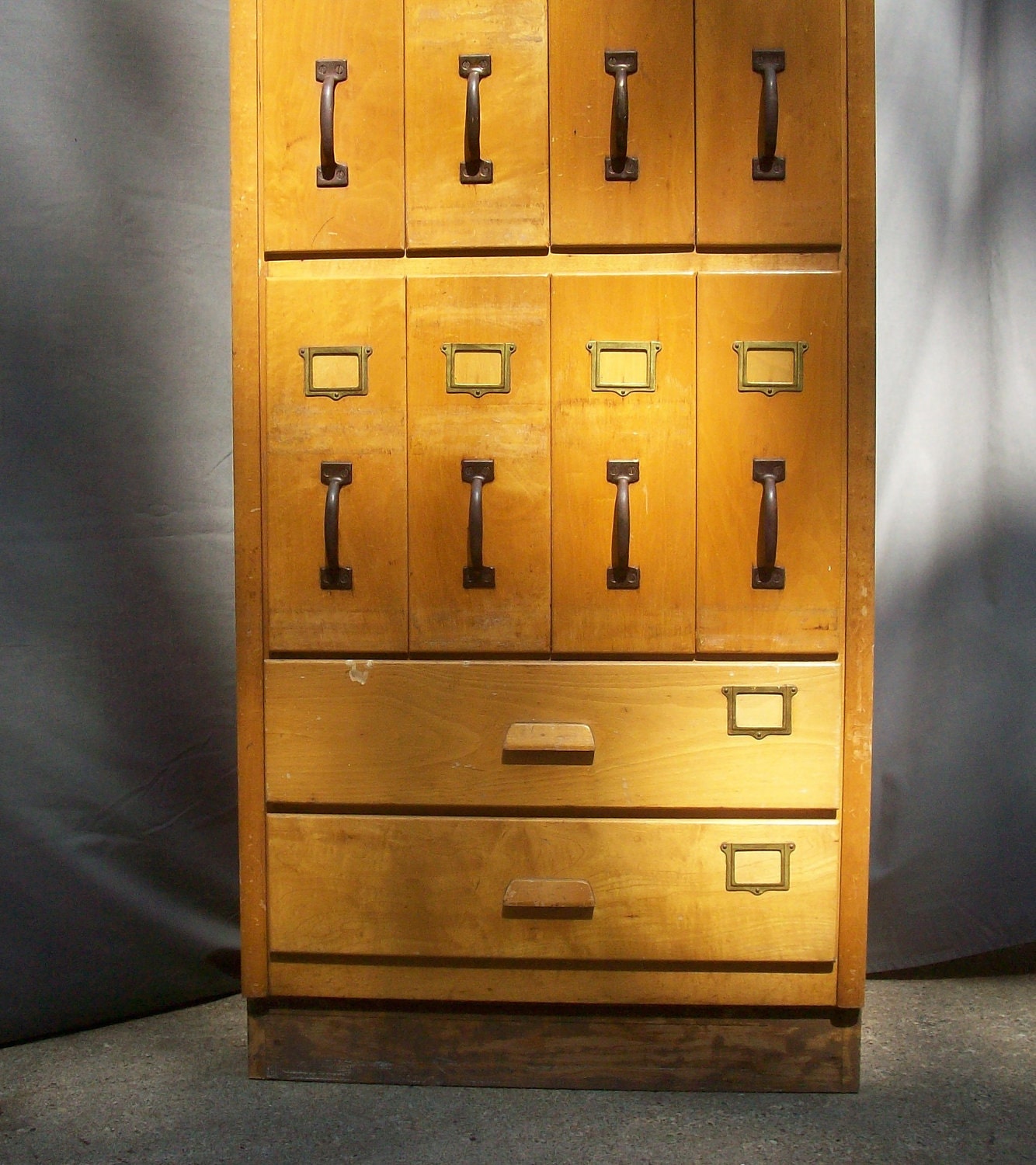 Vintage Apothecary Drugstore Wood Cabinet / 18 Drawers / Prescription Drugs Cabinet   RESERVED for Nathalie