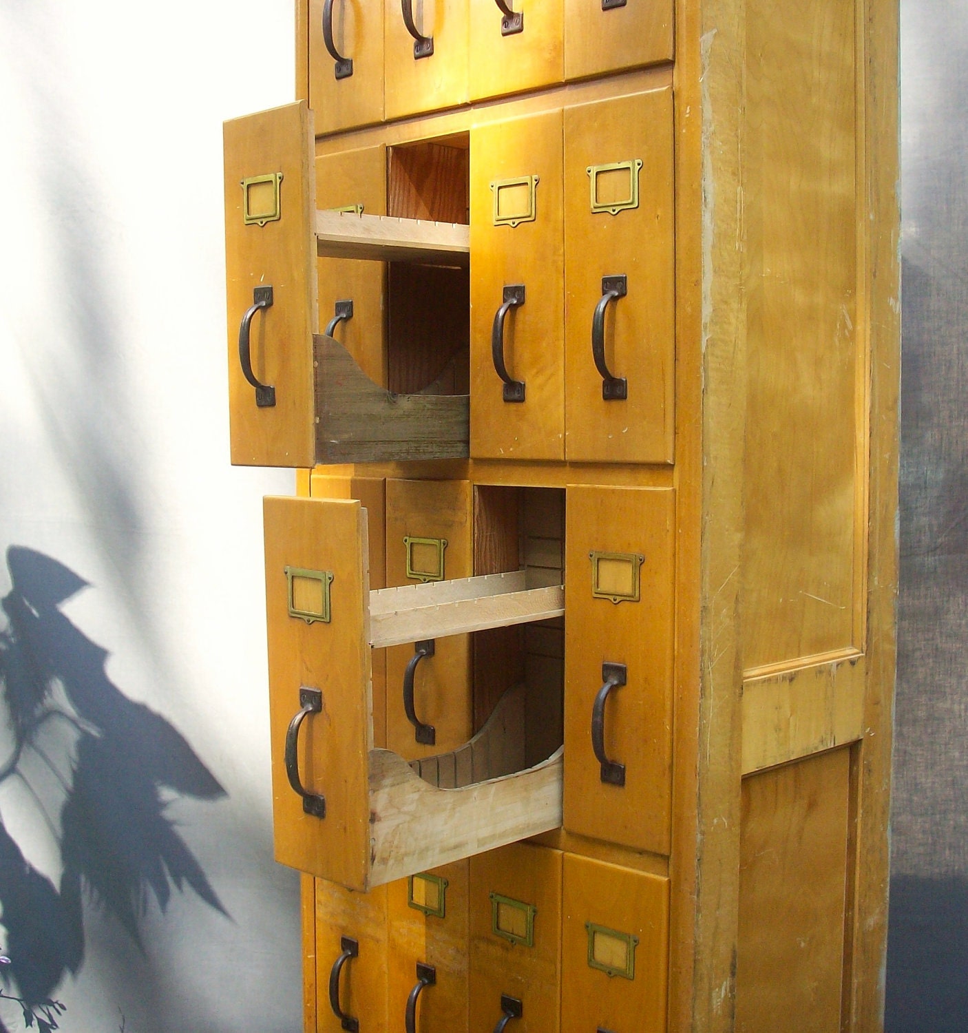 Vintage Apothecary Drugstore Wood Cabinet / 18 Drawers / Prescription Drugs Cabinet   RESERVED for Nathalie