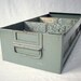 Vintage Industrial Steel Gray File Drawer with Dividers Handle and Label area