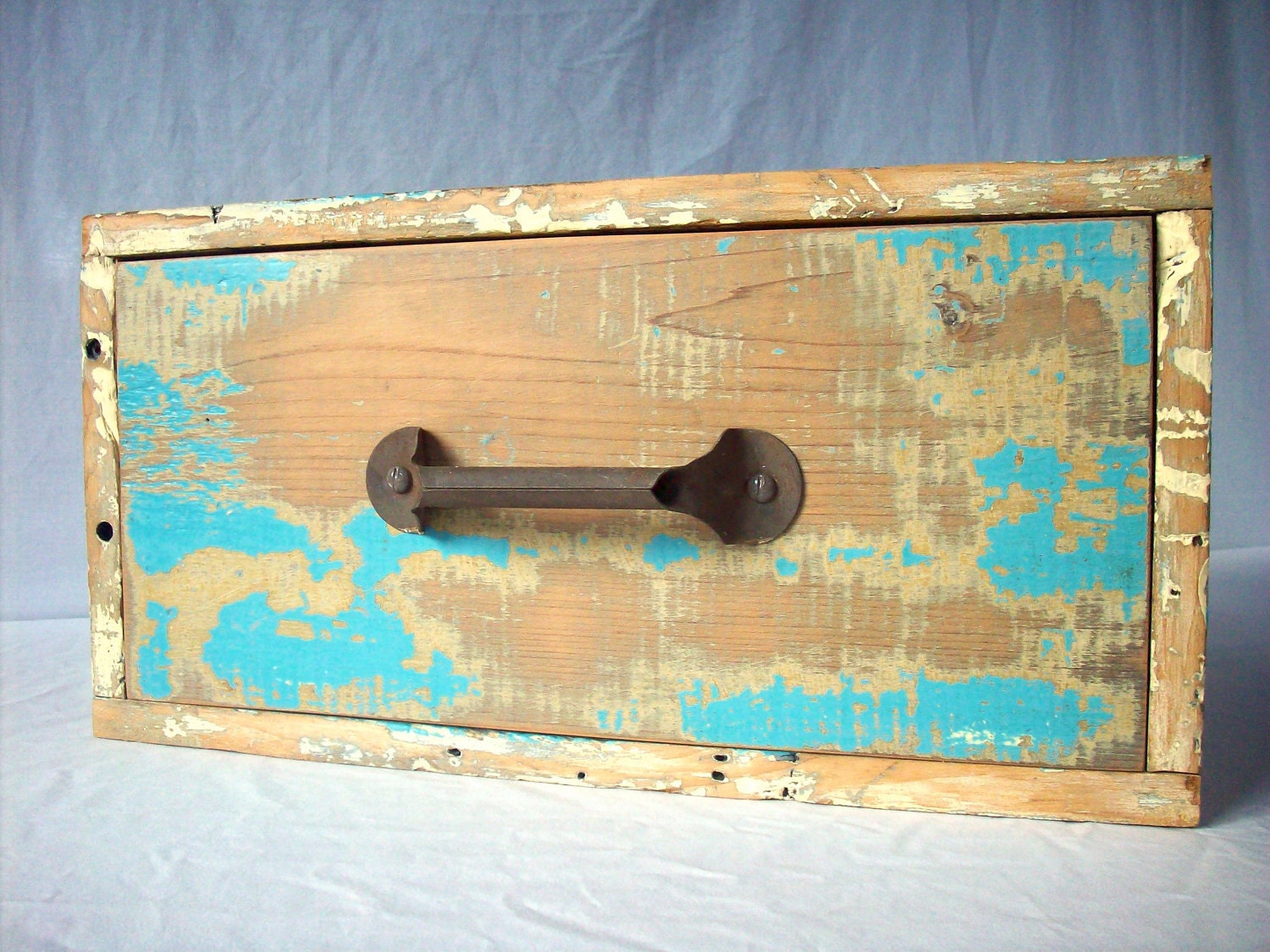 Large Painted Distressed Wood Drawer / Reclaimed Wood / Storage / Vintage / Primitive