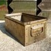 Vintage Industrial Metal Bin or Box / 2 Handles / Stackbin Stackbox