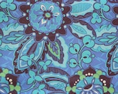 Organic Fabric by Amy Butler - Trailing Orchid in Blue Velvet - Organic Soul (1 METRE)