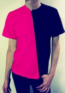 2 tone T-shirts by camdenlock clothing black and pink slim fit