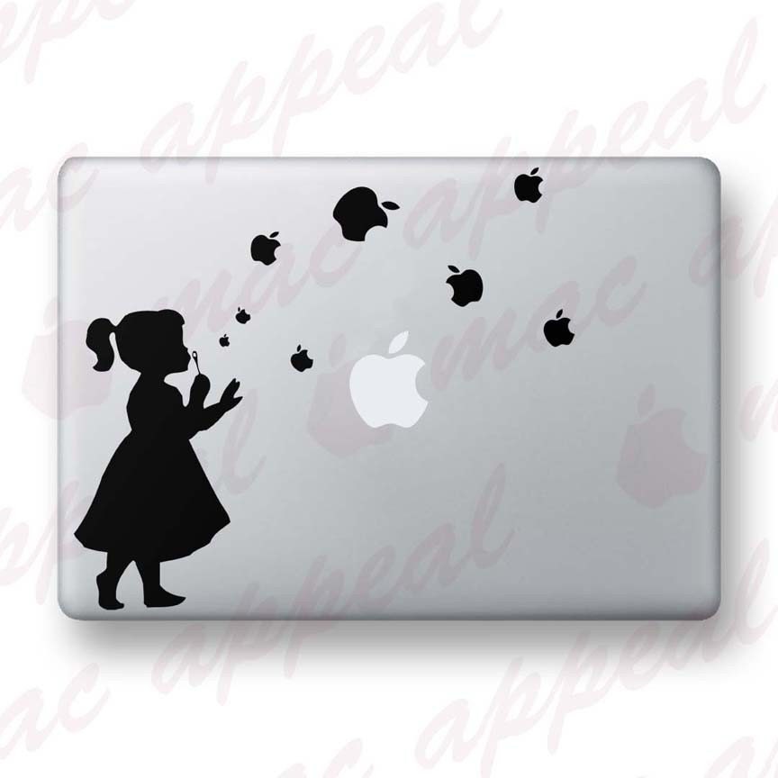 Macbook Decals - Apple Bubble Girl