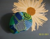 upcycled patchwork My Pet Rock paper weight by Claudia Fill