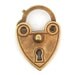 2 - Hinged Heart Lock Clasps / Charms - Antique Brass Plated - 00114601 x 2