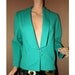Vintage Knit Blazer Jacket Kitten Teal Green