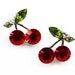Cherry Stud Earrings Red and Green