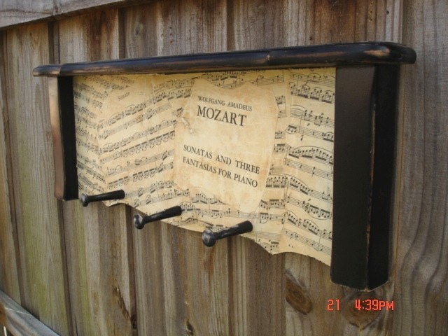 Reclaimed BLACK Shelf / Coat Rack