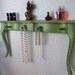 Reclaimed GREEN APPLE Wall Shelf / Hooks / Wall Art