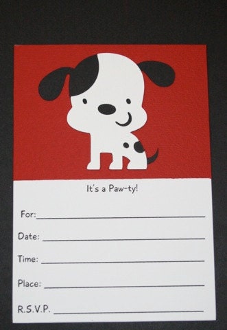 Red Puppy invitations Il_570xn