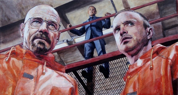 Breaking Bad Painting - Walter, Gus, and Jesse (2) - 16x30in