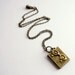 Book Locket Necklace Antique Brass - Book Worm