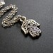 Hamsa Necklace Silver Hand Pendant Necklace