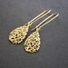 Gold Paisley Earrings Paisley Teardrop Dangle Earrings