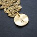 Personalized Necklace Custom Initial Necklace Gold Disc