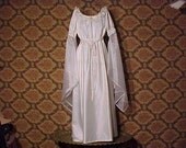 Angelic Satin & Chiffon OOAK handmade dress gown faerie renassiance costume wedding