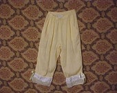 French Bo Peep bloomers upcycled OOAK taffy yellow m L xl linen flax