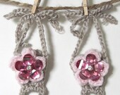 Gray, Pink and White Barefoot Sandals