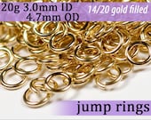 25 pcs 20g 3.0mm ID 4.7mm OD gold filled jump rings 20g3.00 goldfill jumprings 14k goldfilled jewelry supplies findings