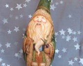 Science is Beautiful, Santa Gourd with scientific instruments, 17 1/2 inches tall