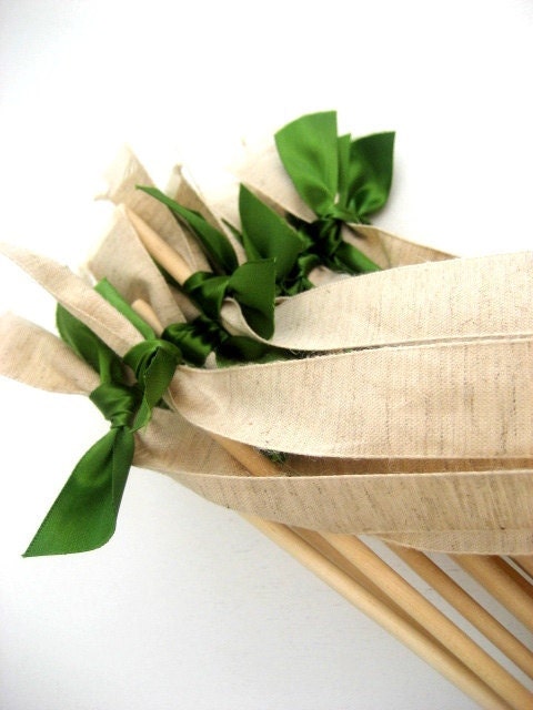 Featured in CONTEMPORARY BRIDE MAGAZINE 50 Wedding Wands: Rustic Jute Ribbon with Satin Ribbon Ties