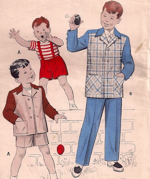 Butterick 6035 Vintage Boys Box Jacket Suit