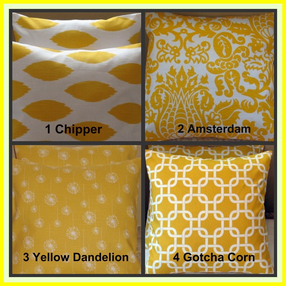 Now  FREE SHIPPING your choice of our most Popular Corn Yellow Pillow Covers Set of Two 16 x 16