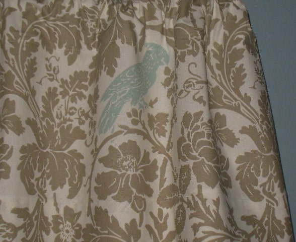 NEW Window Curtain Pair  25 x 84 Premier Prints Barber  Bird Blue
