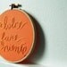 Dolce Fare Niente. Hand Embroidery in 5 inch Hoop. Orange Creamsicle Colored. Miniature Fiber Art Sign. By merriweathercouncil on Etsy