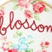 Embroidery Hoop Art. Blossom. Hand Embroidered. 6 inch Hoop. Vintage Inspired Floral Fabric. Handmade by merriweathercouncil on Etsy