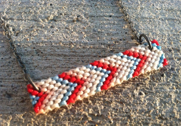 Chevron Friendship Necklace -Red, Baby Blue, Cream, Light Pink