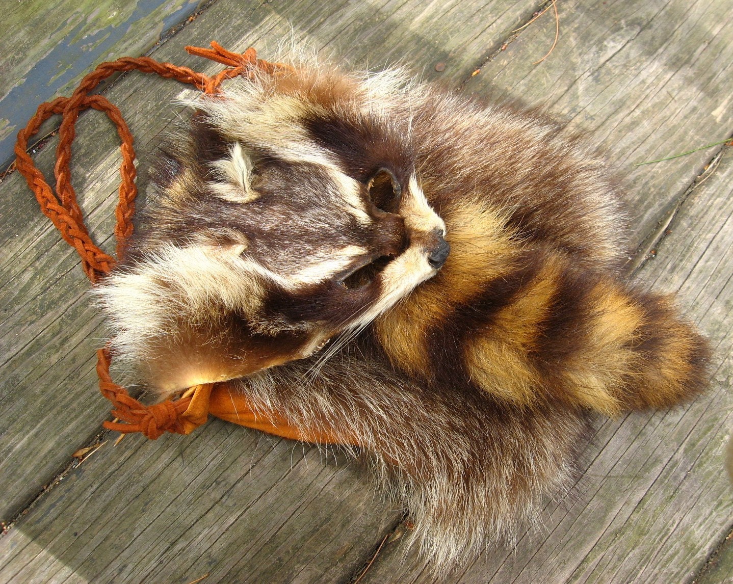 SALE Raccoon Pelt Possibles Bag with Strap