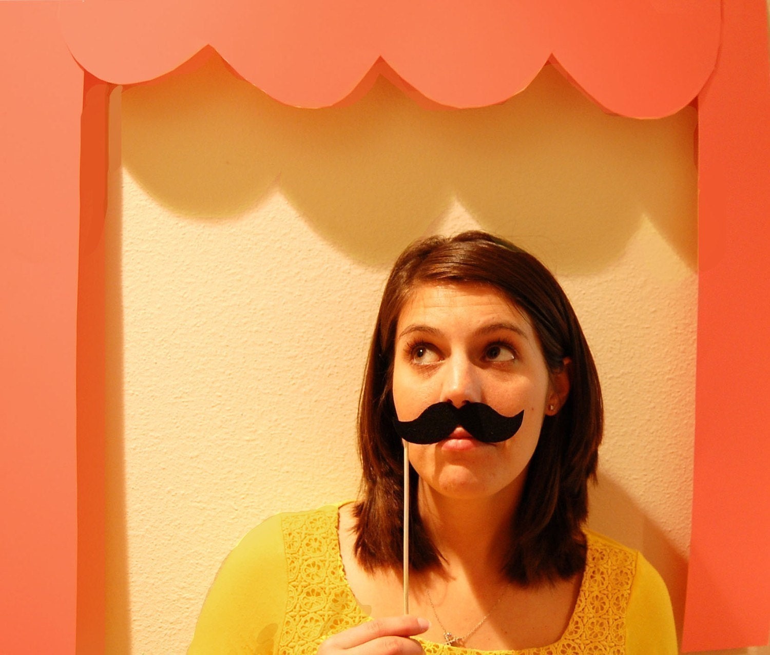 CUSTOM ORDER for hh504 Black Mustaches on a stick- Set of 5 mustaches