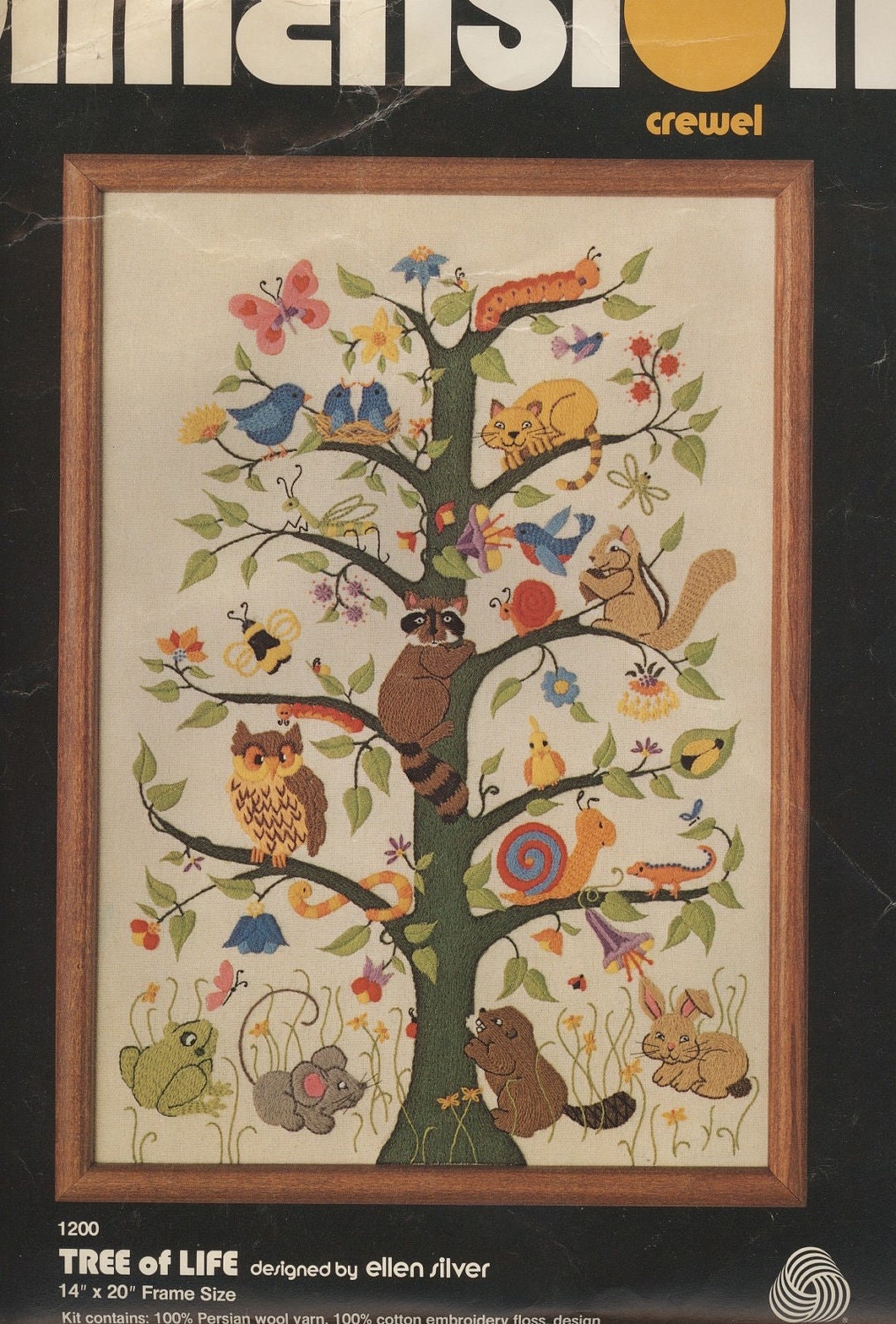 Vintage Tree of Life Dimensions Crewel Needlepoint by merrirose