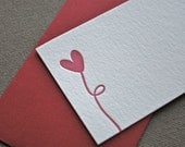 Red Heart Letterpress Enclosure Card
