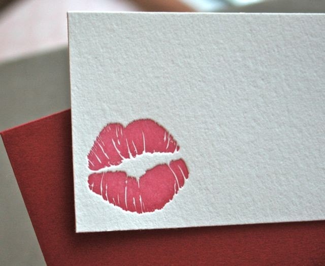 Kiss Letterpress Enclosure Card