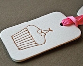 Cupcake Letterpress Tag Set of 3