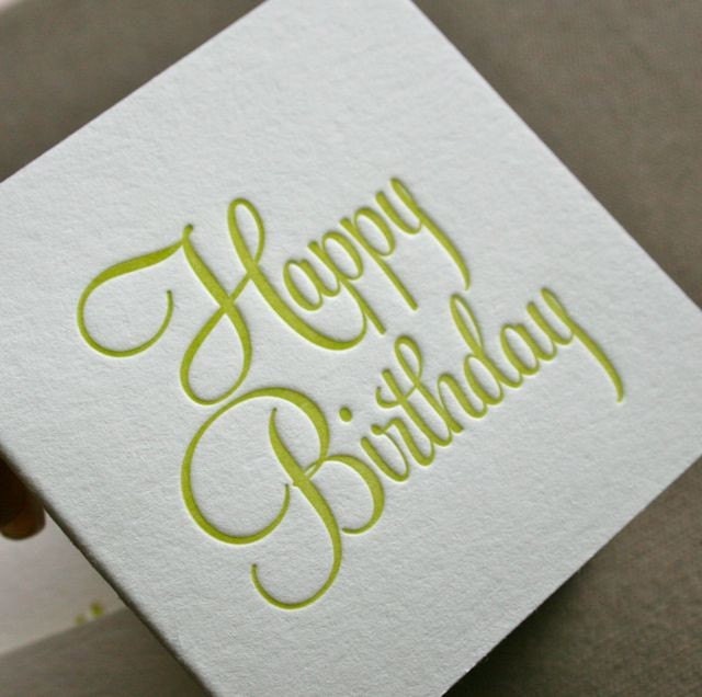 Happy Birthday Letterpress Tag Set of 3